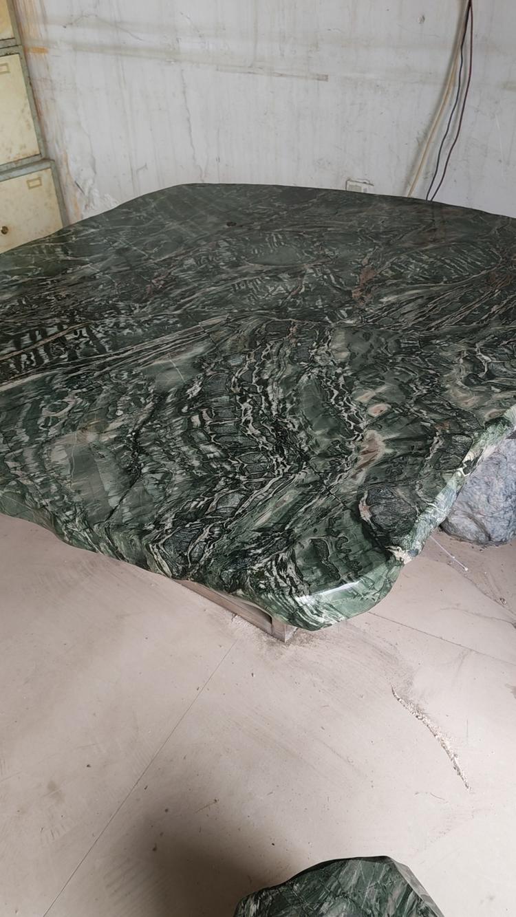翡翠绿玉石面大理石茶桌出售